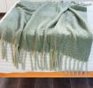 Woven Blanket With Tassels (127 X 152cm) - Dark Green