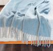 Woven Blanket With Tassels (127 X 152cm) - Light Blue