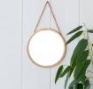 Hanging mirror (15.5cm) - Round, gold tone