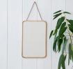 Hanging mirror (29cm x 19cm) - Rectangular, gold tone