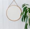 Hanging mirror (29cm) - Round, gold tone