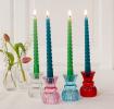 Twisted candles (pack of 4) - Green and blue