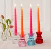 Twisted candles (pack of 4) - Bright pink and orange