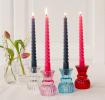 Twisted candles (pack of 4) - Dark grey and pink