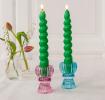 Twisted candles (pack of 2) - Dark green