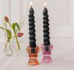 Twisted candles (pack of 2) - Dark grey