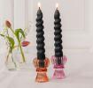 Twisted candles (pack of 2) - Dark grey