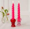 Twisted candles (pack of 2) - Bright pink