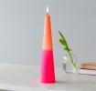 Tall two-colour cone candle - Pink-orange