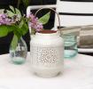 Enamel tealight lantern - Light grey