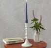 Enamel candlestick 19cm - Light grey
