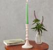 Enamel candlestick 19cm - Pink