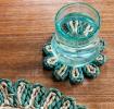 Corn husk coaster - Blue