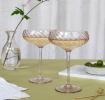 Scalloped coupe cocktail glasses 250ml (set of 2) - Pink