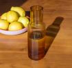 Ribbed glass carafe 850ml - Amber