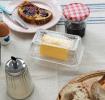 Glass sugar shaker and butter dish