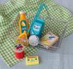 Wooden shopping playset with basket