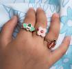Glitter rings (set of 3) - Ladybird
