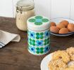 storage canister tin - Blue and green Daisy