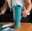 Travel tumbler with handle (1.2Ltr) - Petrol blue