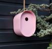 Oval bamboo fibre birdhouse - Pink
