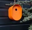 Oval bamboo fibre birdhouse - Orange