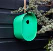 Oval bamboo fibre birdhouse - Green