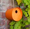 Round bamboo fibre birdhouse - Orange