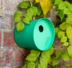 Round bamboo fibre birdhouse - Green