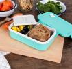 Double wall lunch box with divider - aqua