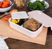 Double wall lunch box with divider - pink