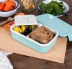Double wall lunch box with divider - pale blue