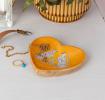 Wooden heart-shaped trinket dish - Leopards