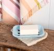 Two-part enamel soap dish - Blue