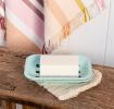 Two-part enamel soap dish - Green
