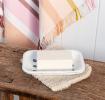Two-part enamel soap dish - White