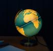 USB world globe light (14.2cm) - Blue and gold