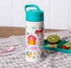 Stainless steel bottle with push button lid 500ml - Farmyard