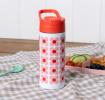 Stainless steel bottle with push button lid 500ml - Pink daisy