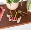 Faux leather keyring - Sausage dog