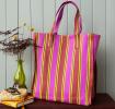 Recycled woven bag with side pocket 