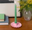 Enamel flat flower candle holder - pink
