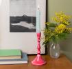 Enamel candlestick (19cm) - Vibrant pink