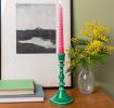 Enamel candlestick (19cm) - Dark green