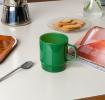 Stacking glass coffee cup 280ml - Jade green