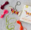 Stitch your own wooden keyring - Sausage Dog