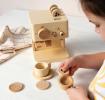 Wooden toy coffee machine playset