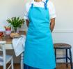 Two-tone utility apron - Aqua blue