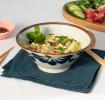 Japanese porcelain noodle bowl 19cm - Flower