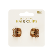 Mini hair claw clips (set of 2) - Brown bears